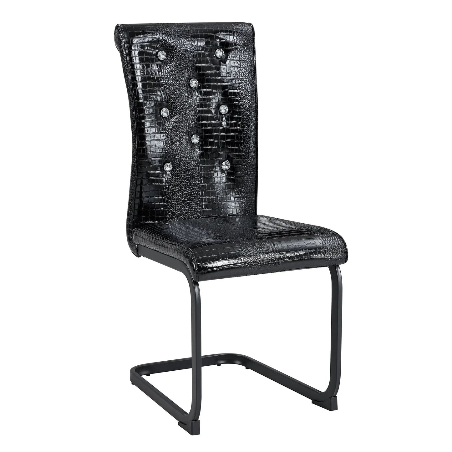 Alligator skin upholstered chair in black leather with crystals Unique Piece Furniture on Tampa Home & Garden Store