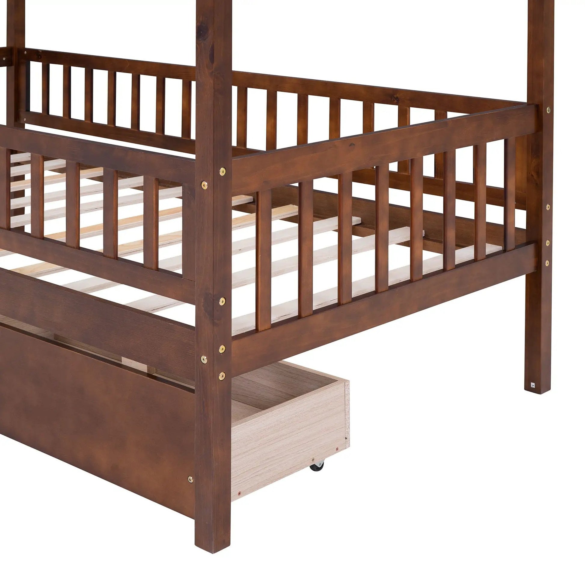 House Bed With 2 Drawers storage bed in dark brown wood by Unique Piece Furniture on Tampa Home & Garden Store
