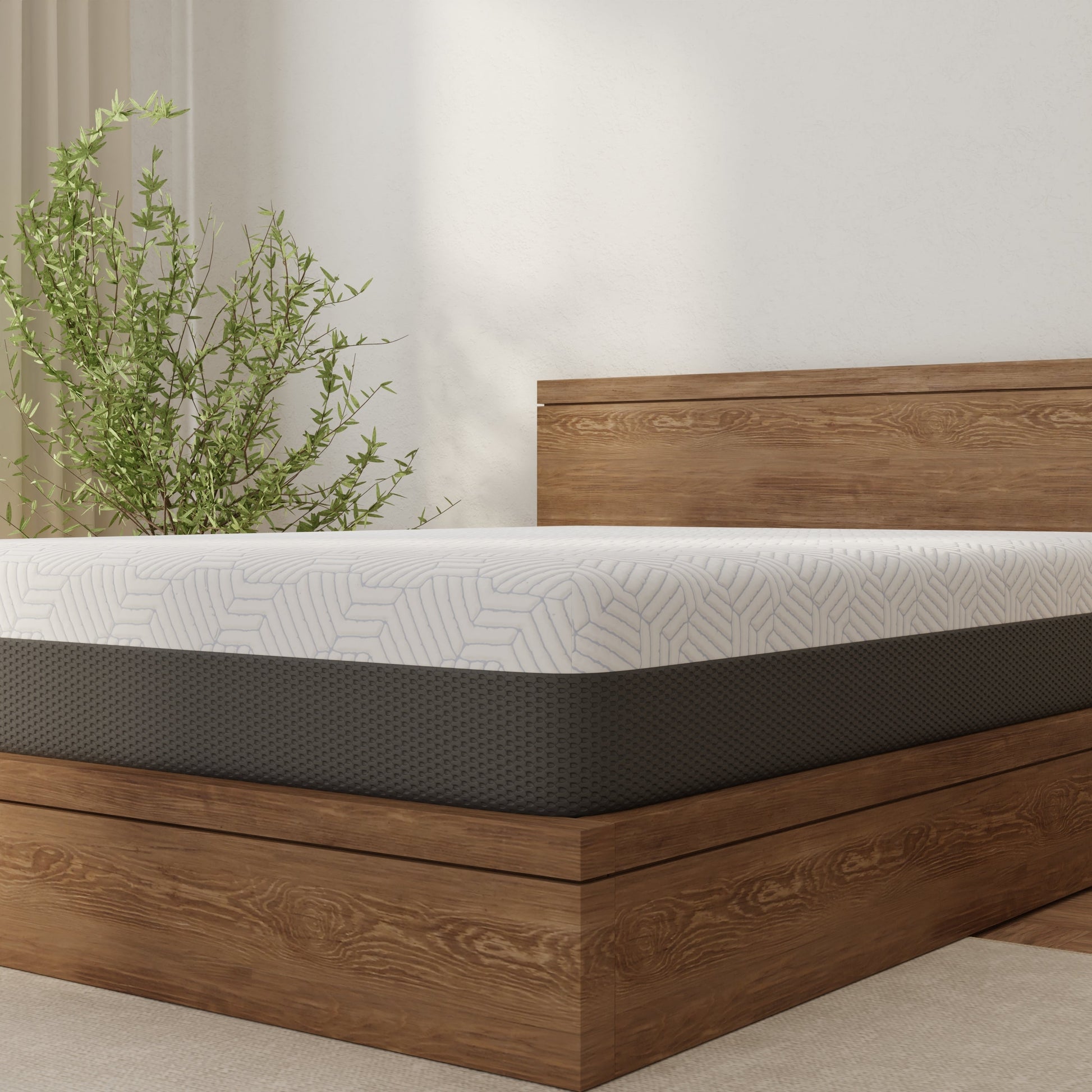 Omne Fria 12 Inch Queen Soft Mattress with Cooling Cover by HouseOfZazla, white quilted cover on Tampa Home & Garden Store