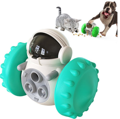 Interactive balance car pet toy by Sell My Stuff with teal spiked wheels treat dispenser on Tampa Home & Garden Store