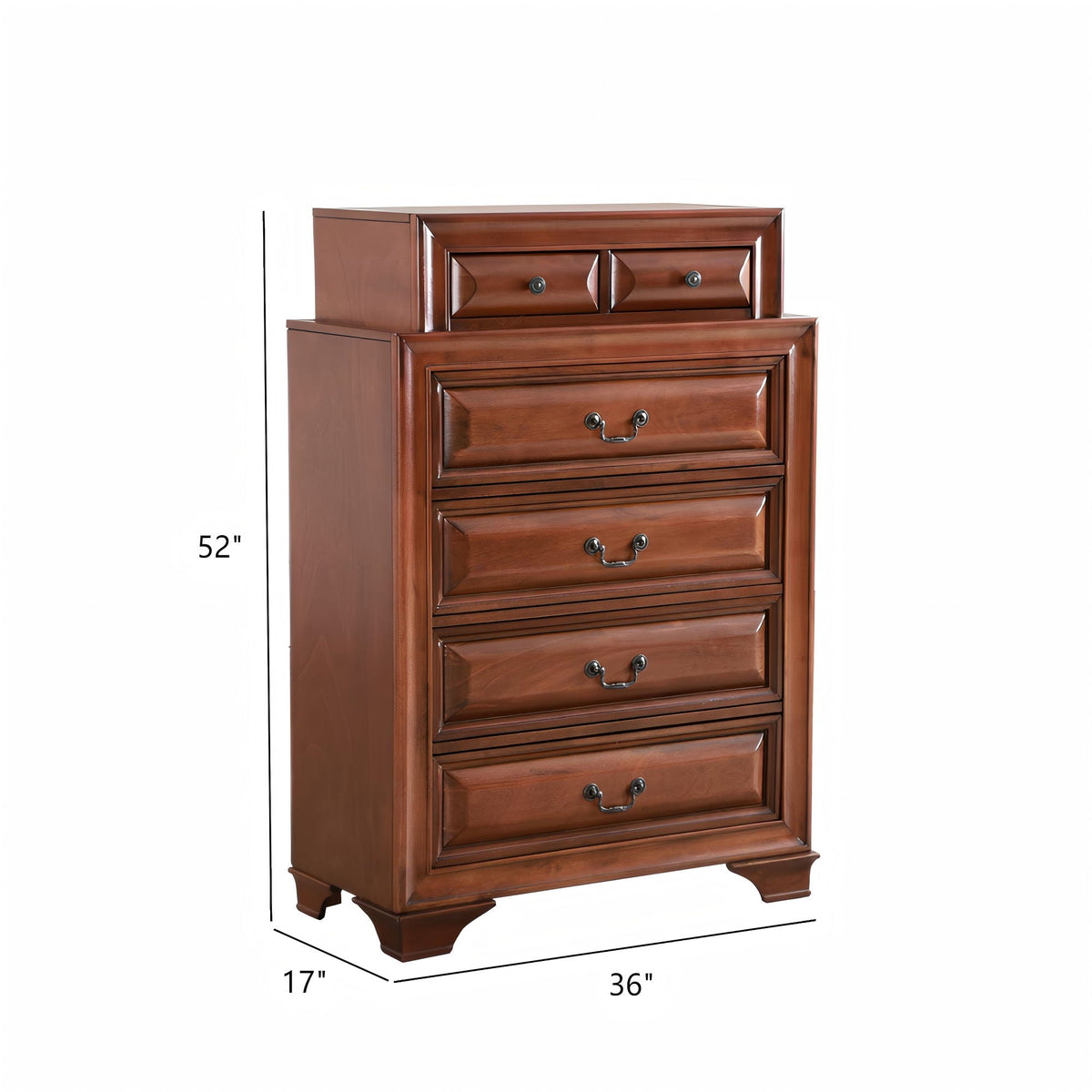 Real Wood Veneer Accent Chest with dove-tailed drawers in dark brown by HouseOfZazla on Tampa Home & Garden Store