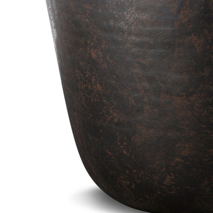 Garvy Handcrafted Solid Metal Drum Side Table