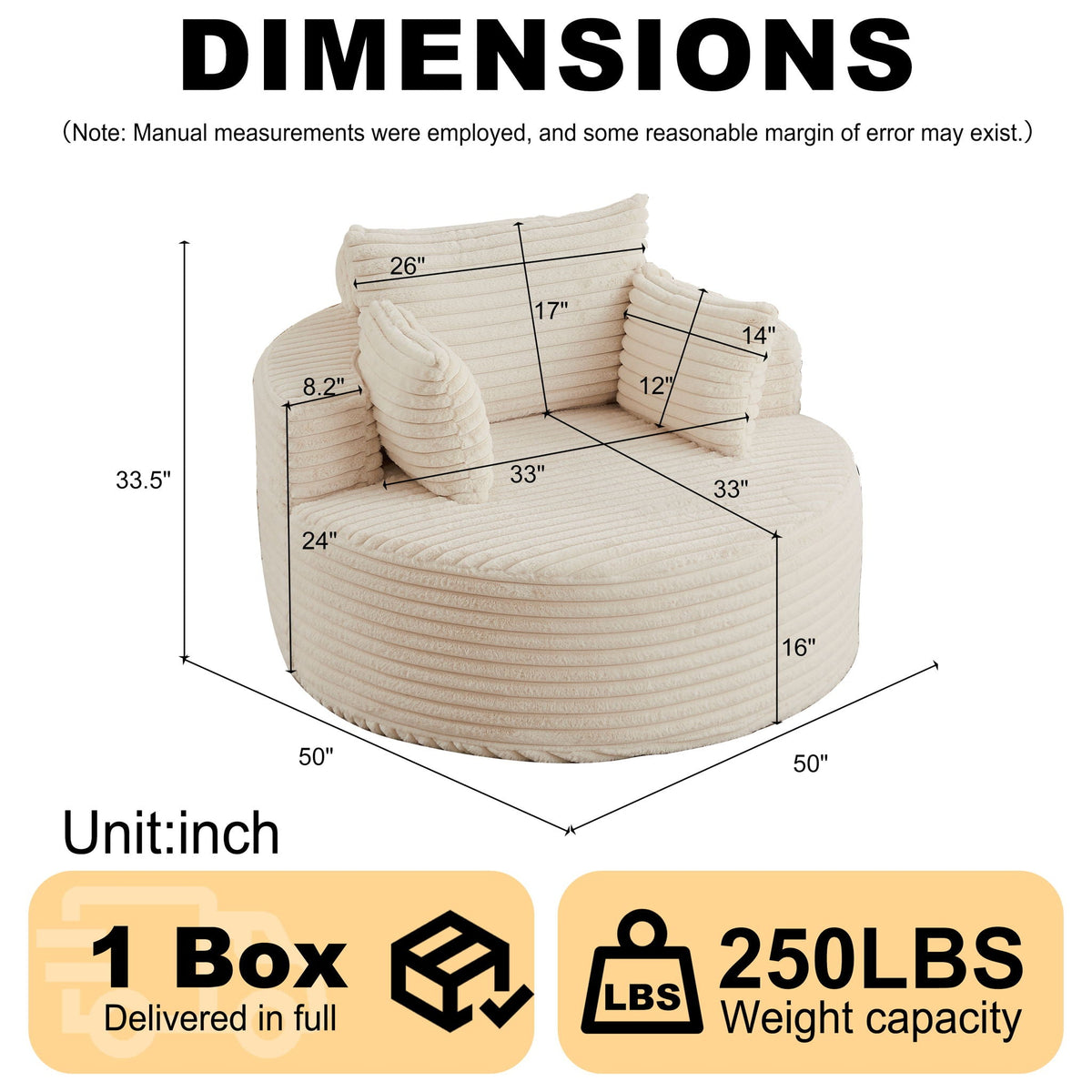 Modern single sofa with a backrest pillow
