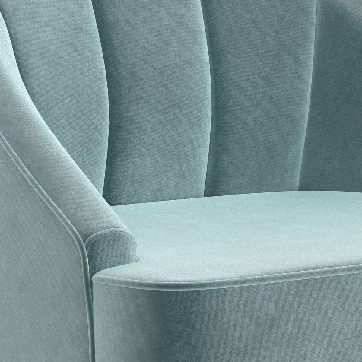 Upholstered accent chair with curved back in teal velvet by HouseOfZazla on Tampa Home & Garden Store