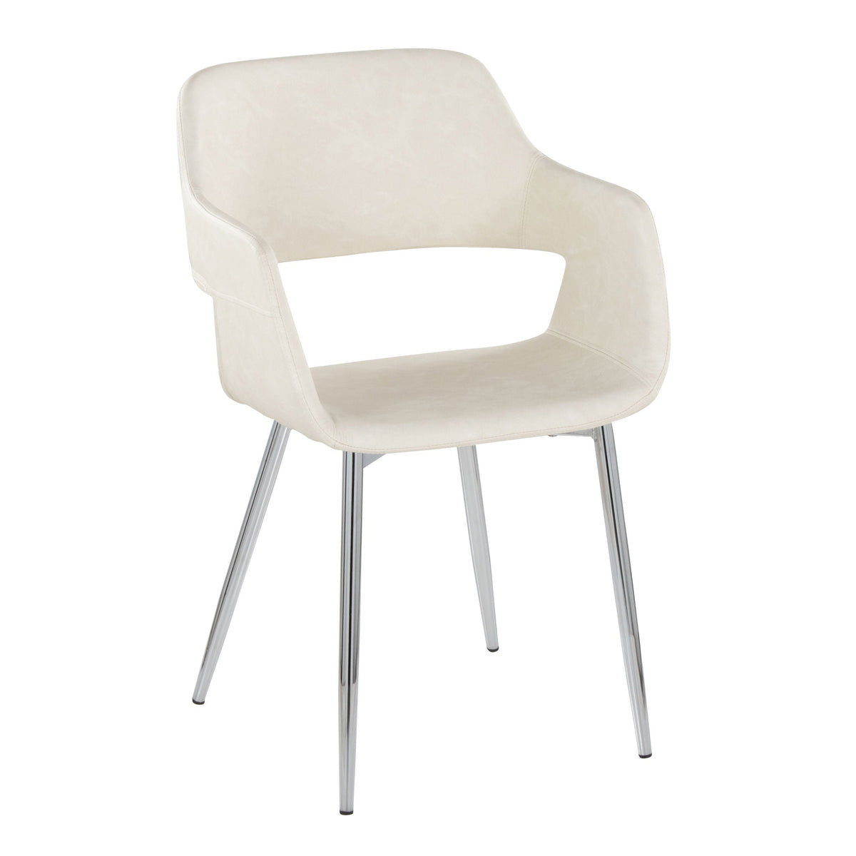 Contemporary dining chair with metal legs in beige upholstery on Tampa Home & Garden Store