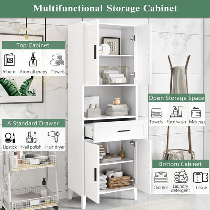 Tall Bathroom Cabinet with Soft Close Doors