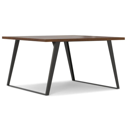 Lowry square dining table handcrafted in warm wood with black metal angled legs Unique Piece Furniture on Tampa Home and Garden Store