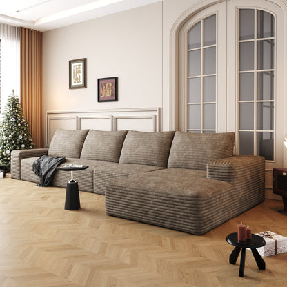 134in Cloud L-shaped sectional sofa in taupe fabric by HouseOfZazla on Tampa Home & Garden Store