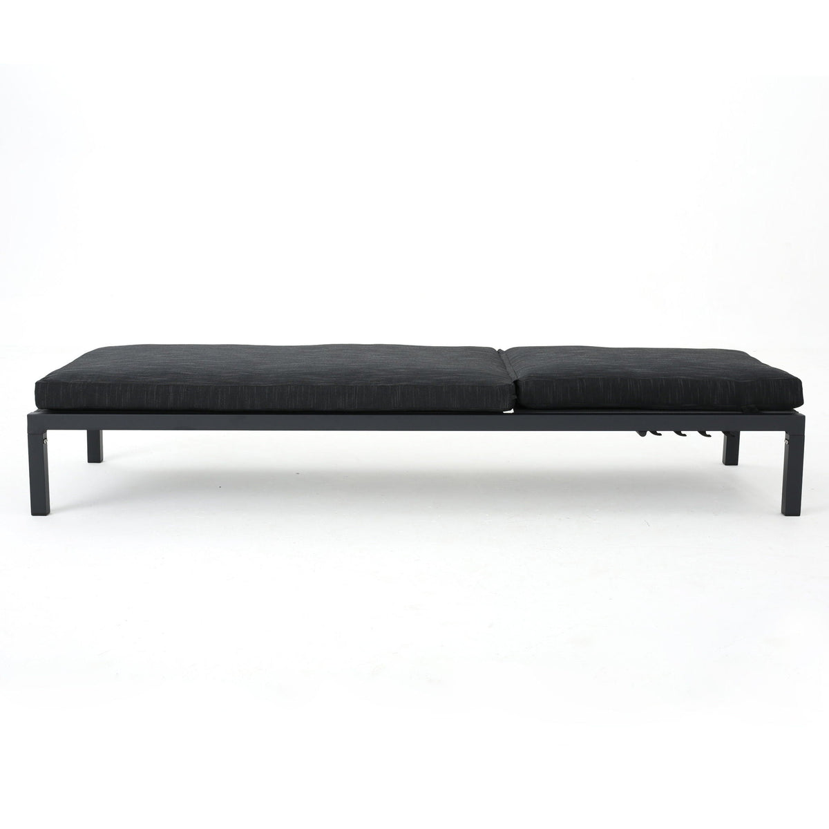 Modern Chaise Lounge dark gray with water-resistant cushions on metal frame HouseOfZazla on Tampa Home & Garden Store