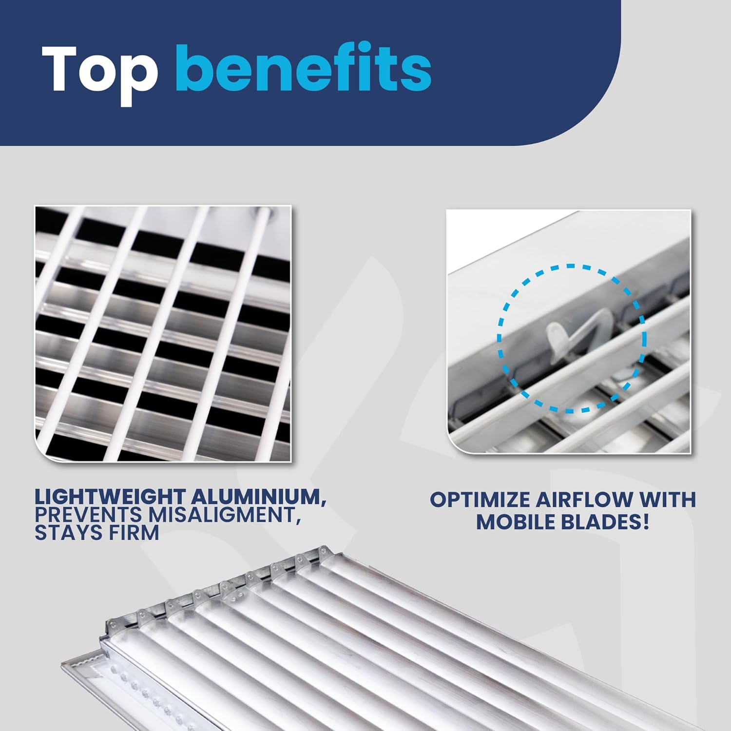 AC Register Vent Cover 14x10 Inch by HouseOfZazla, adjustable aluminum HVAC grille with movable blades on Tampa Home & Garden Store