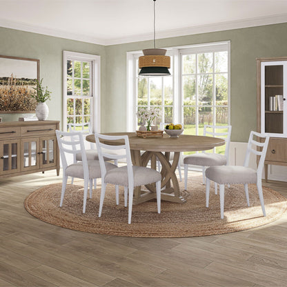 Ladderback Dining Chair Set of Ocean Color Finish