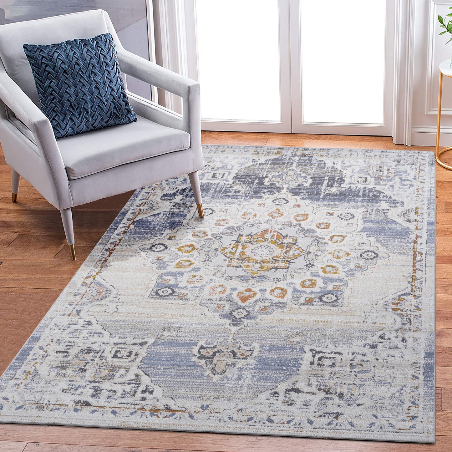 Payas Medallion Area Rug Neutral Tones Home Decor
