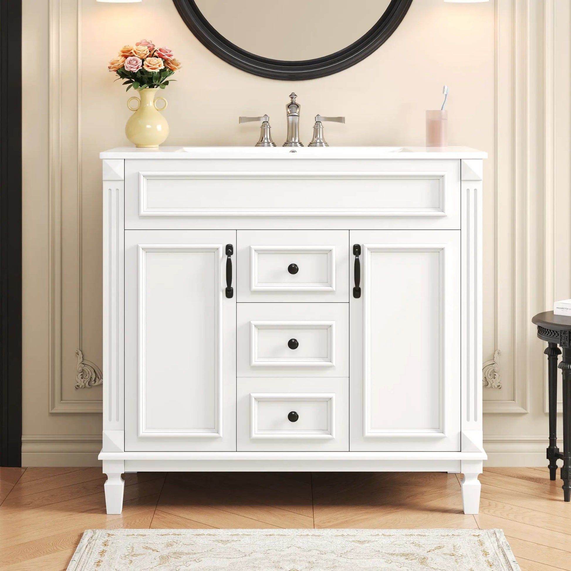 Bathroom vanity with top sink white cabinet 2 soft closing doors 2 drawers Unique Piece Furniture on Tampa Home & Garden Store