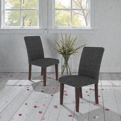 Upholstered Dining Chairs High Back Design Set 2