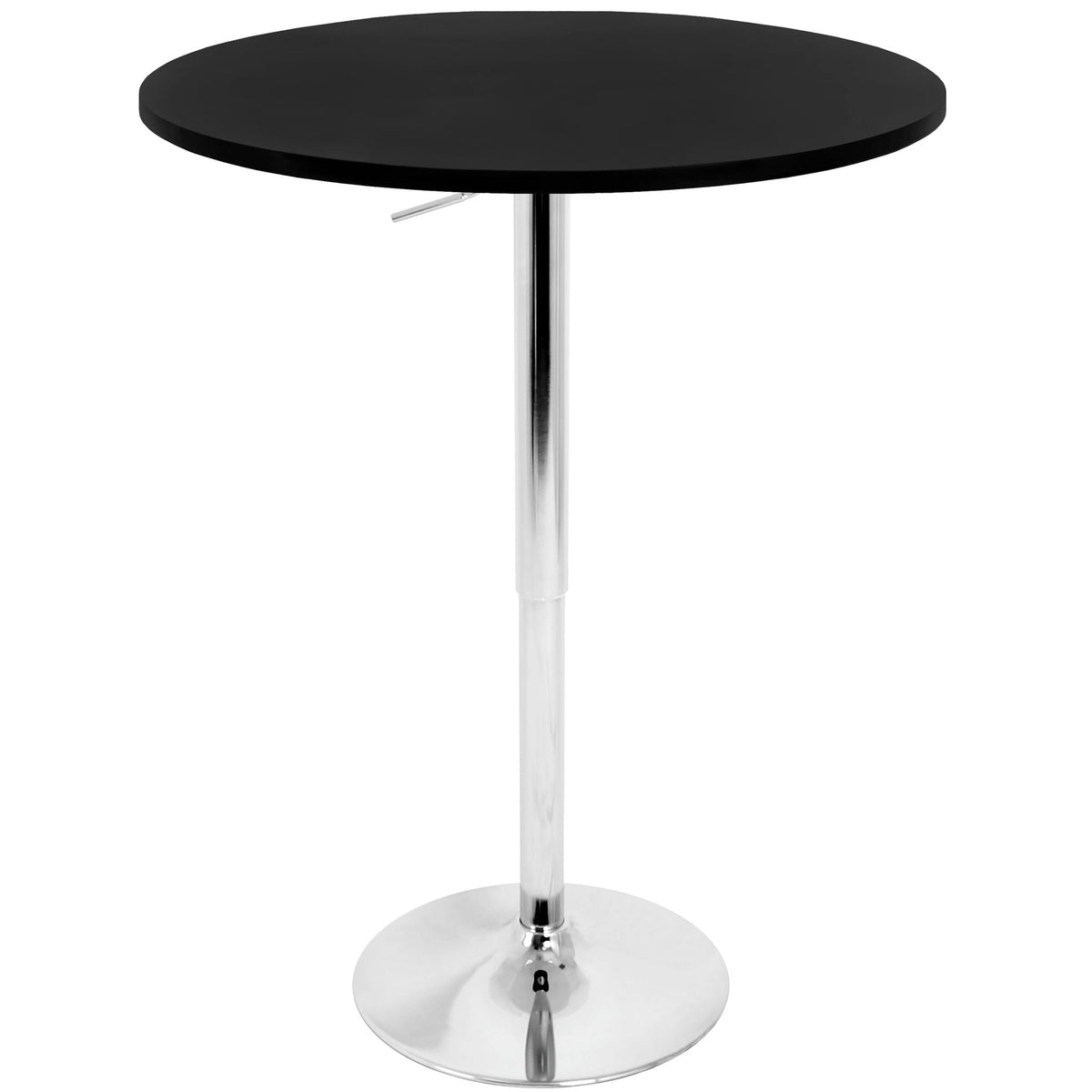 Adjustable black bar table with hydraulic lift and chrome pedestal by HouseOfZazla on Tampa Home & Garden Store