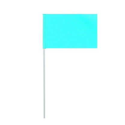 Pet trailer flag turquoise blue on white flagpole on Tampa Home & Garden Store