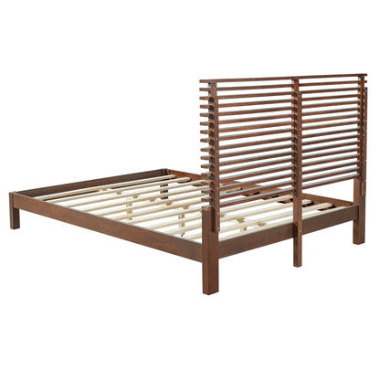 Queen Solid Wood Platform Bed in a Walnut Finish