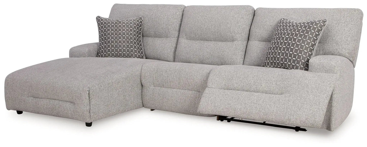 Acklen Place reclining sectional in light gray fabric with pillows by Unique Piece Furniture on Tampa Home & Garden Store