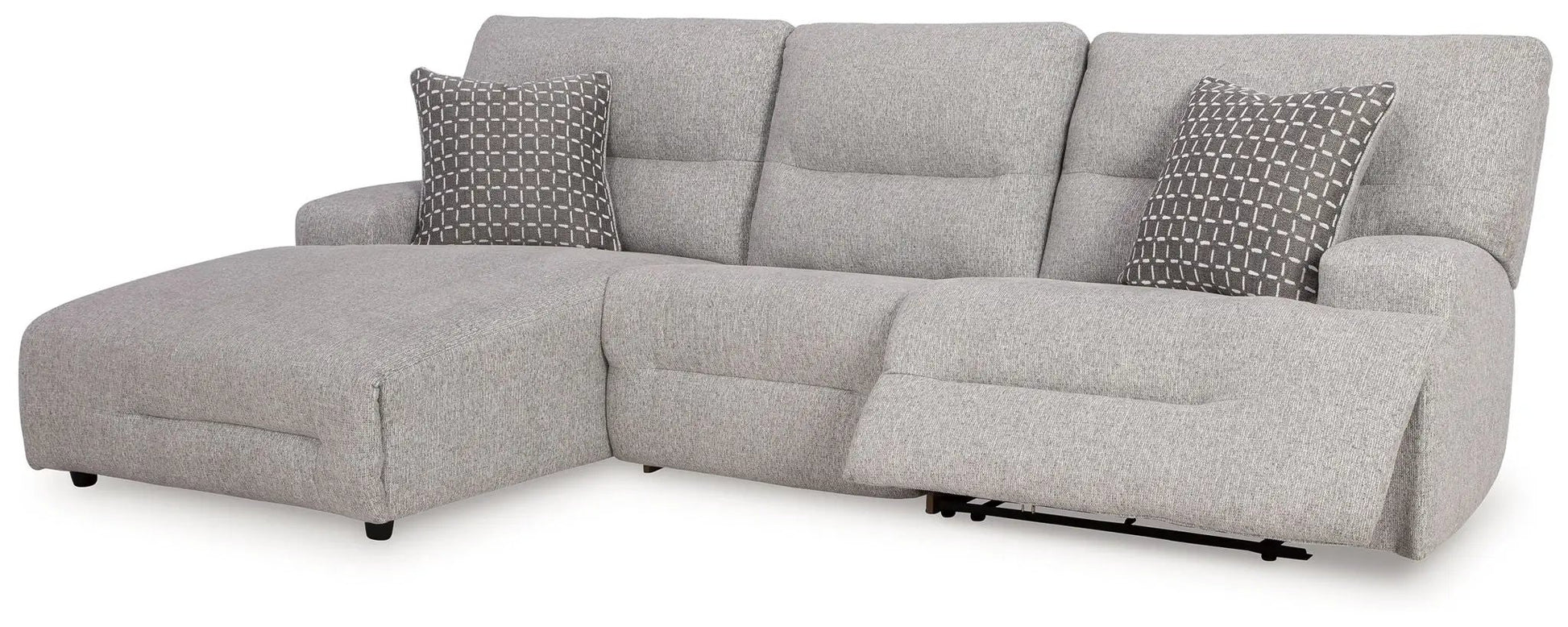 Acklen Place reclining sectional in light gray fabric with pillows by Unique Piece Furniture on Tampa Home & Garden Store