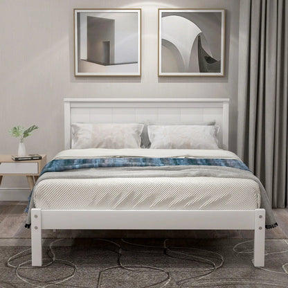Platform Bed Frame With Headboard in Espresso