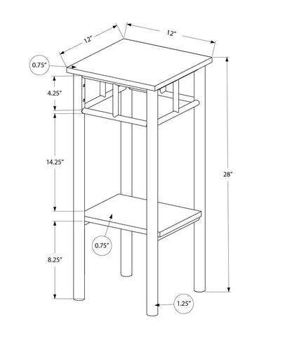 Accent Table Square by Unique Piece Furniture with 12in square top, modern frame and lower shelf on Tampa Home & Garden Store