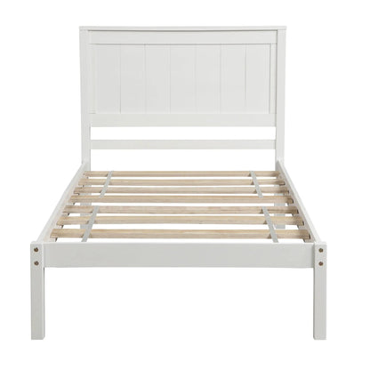 Platform Bed Frame With Headboard in Espresso