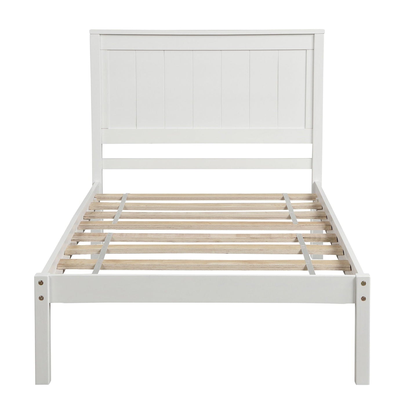 Strong Espresso Wood Platform Bed and Headboard