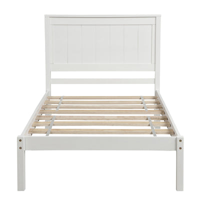 Strong Espresso Wood Platform Bed and Headboard