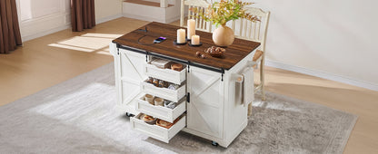72 Inch Farmhouse Kitchen Island and Storage
