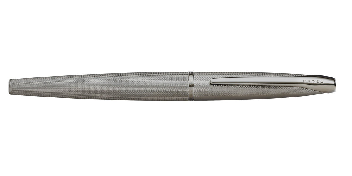 ATX Sandblasted Titanium Gray stainless steel fountain pen with Cross clip and medium nib on Tampa Home & Garden Store