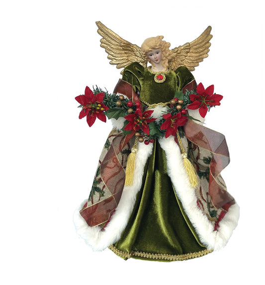 Poinsettia Angel Tree Topper - Tampa Home & Garden Store