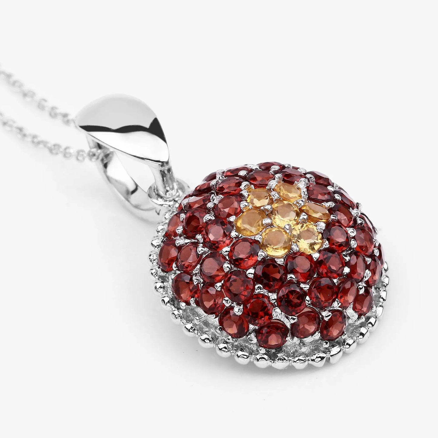Pendant 4.57ct citrine and garnet cluster in .925 sterling silver by Bids.com on Tampa Home & Garden Store