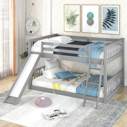 Bunk Bed with Convertible Slide and Ladder in gray by Unique Piece Furniture on Tampa Home & Garden Store