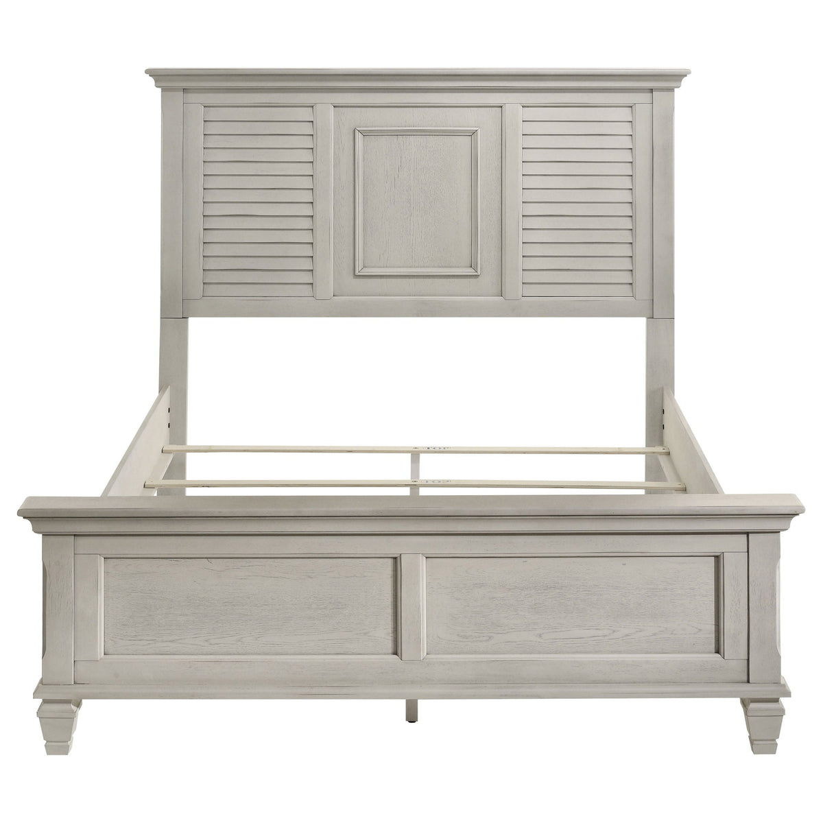 Durable Construction Panel Bed by HouseOfZazla in light gray with central panel on Tampa Home & Garden Store