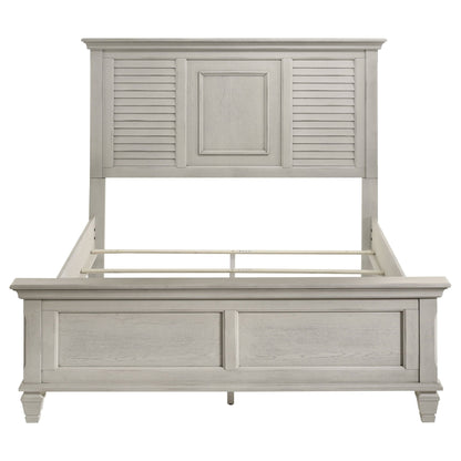 Durable Construction Panel Bed by HouseOfZazla in light gray with central panel on Tampa Home & Garden Store