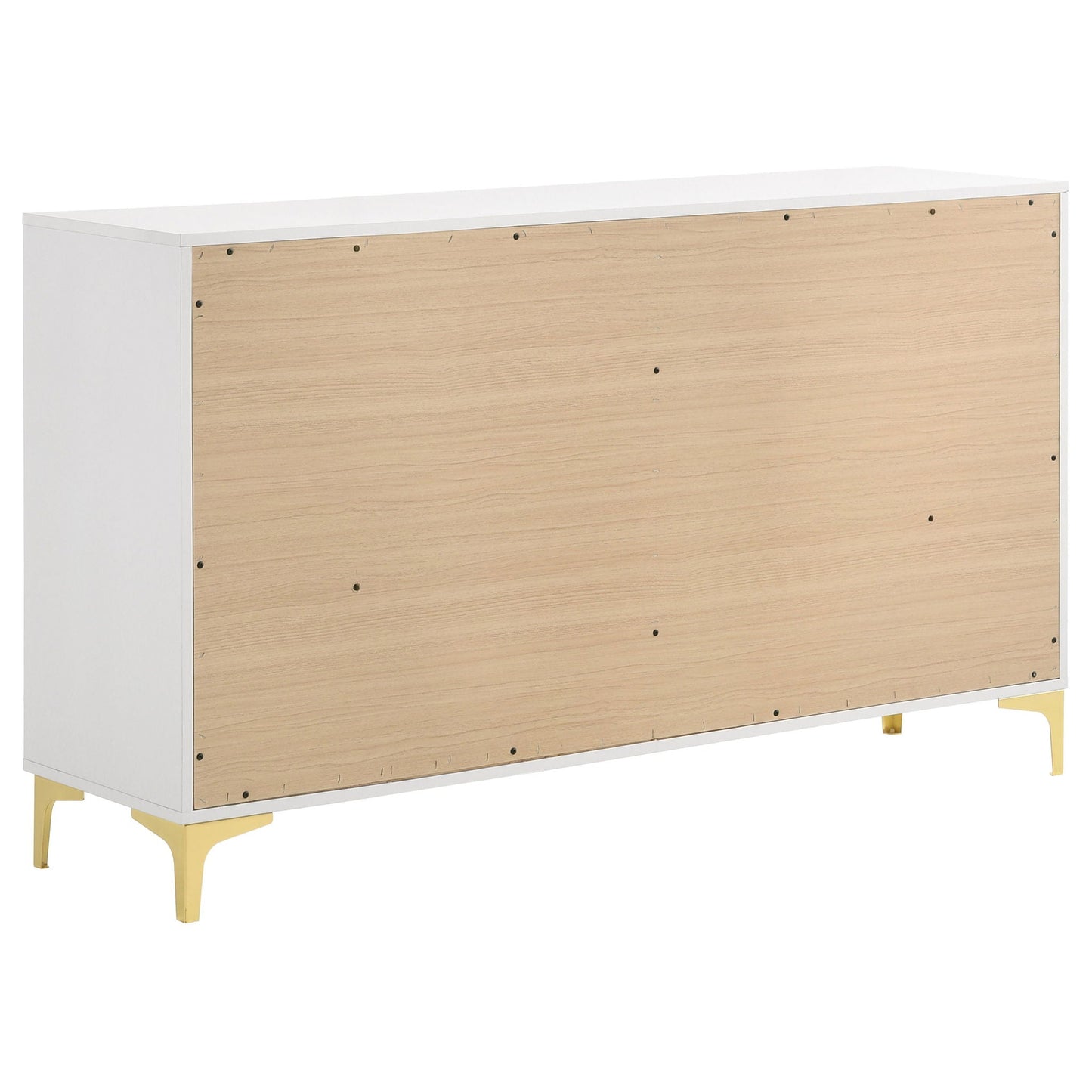 James 4-Piece Bedroom Set bed frame with white finish and wood headboard gold legs HouseOfZazla on Tampa Home & Garden Store