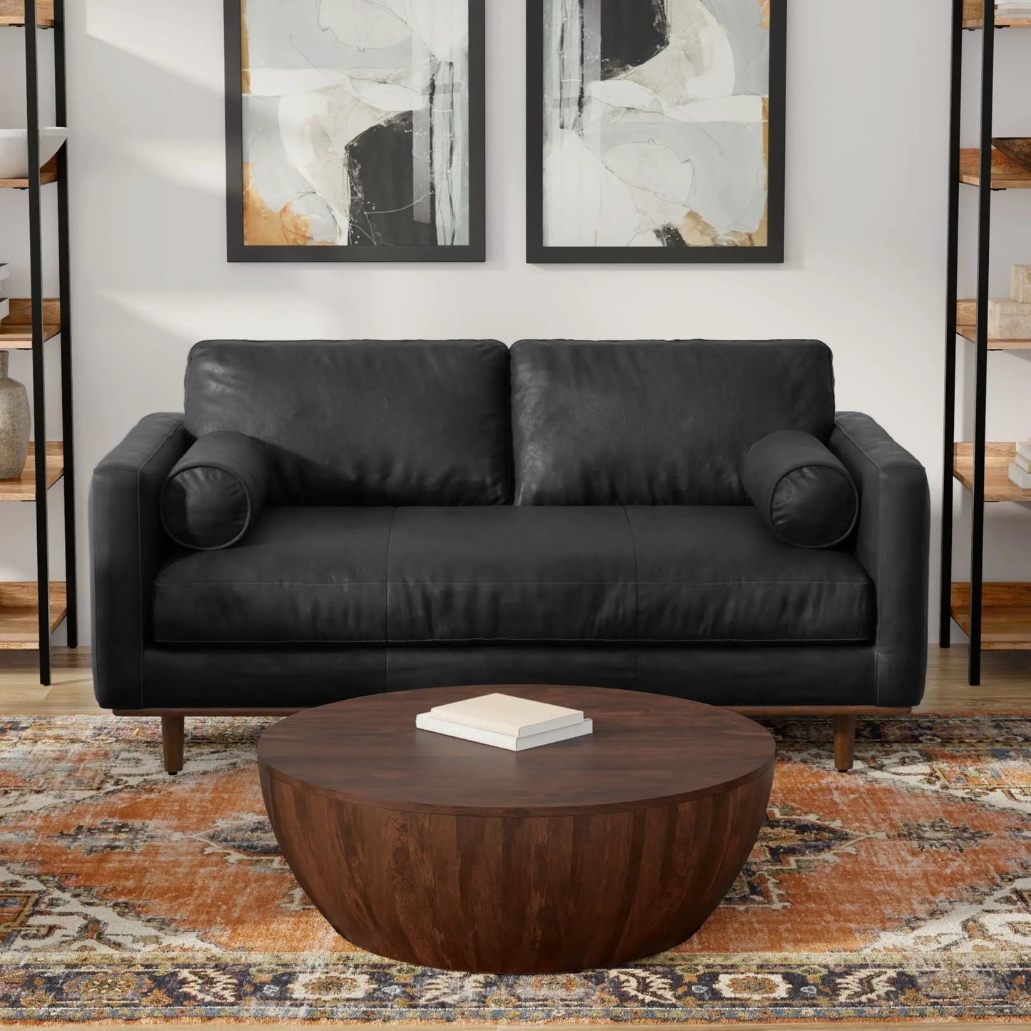 Morrison Sofa and Ottoman Set in Leather