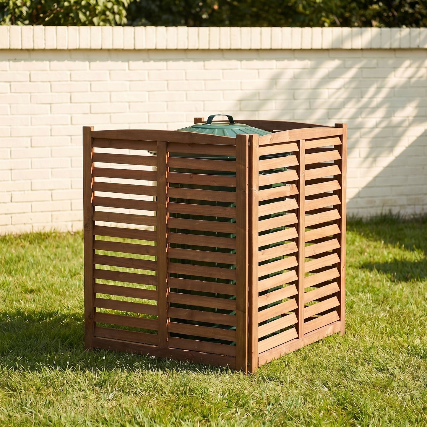 Solid Wood and Air Conditioner Privacy Fence