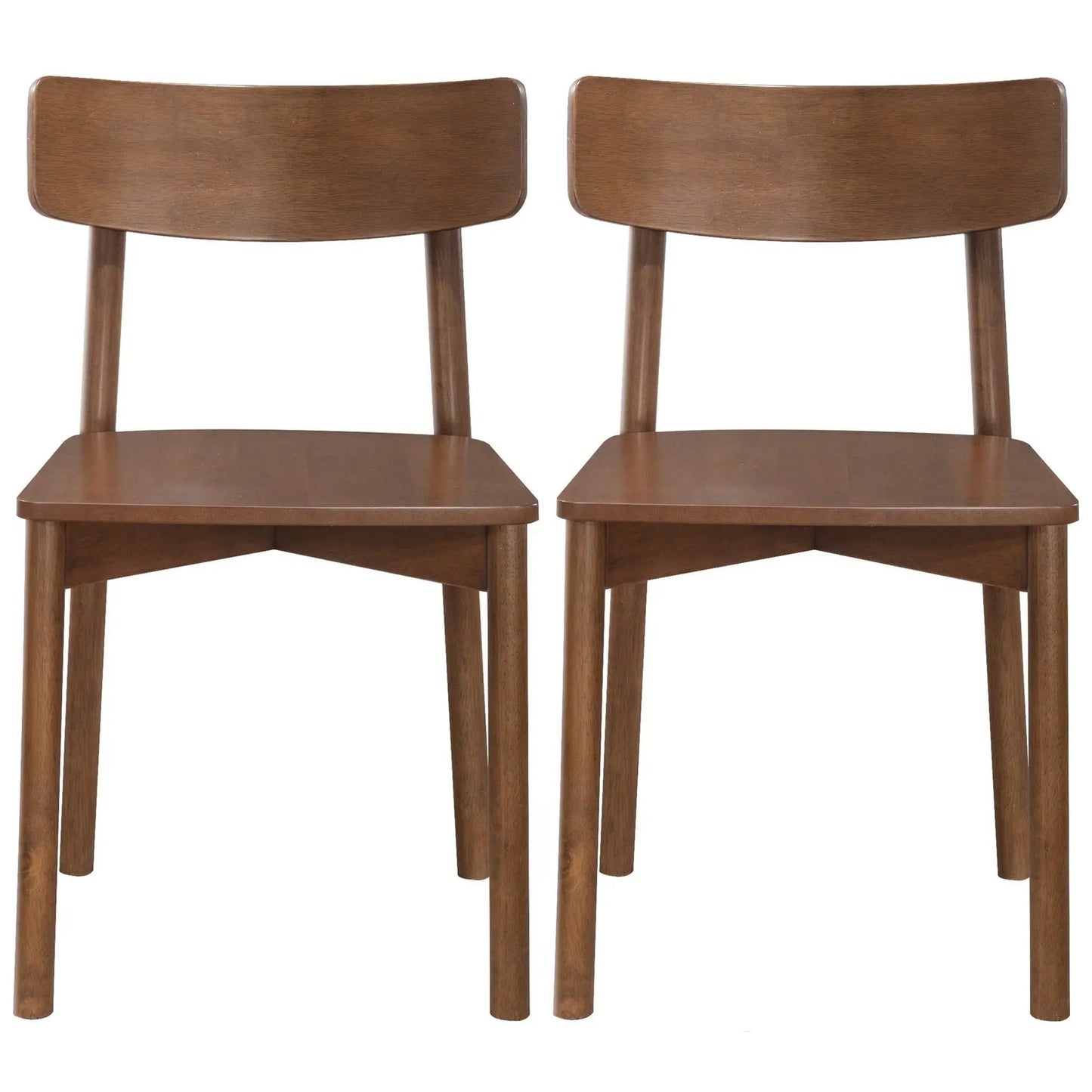 Elegant Walnut Dining Chair Set of 2 Mid Century