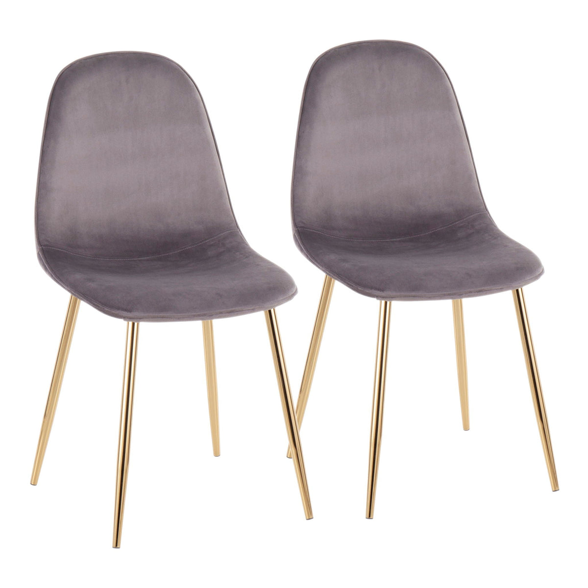 Pebble chair set with upholstered gray seats and gold legs by HouseOfZazla 2 chairs on Tampa Home & Garden Store