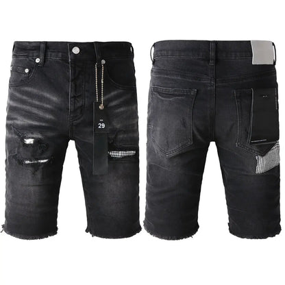 Dark denim shorts with distressing, ripped knees, back patchwork, size 29 tag FLIPSTYLEZLLC on Tampa Home & Garden Store
