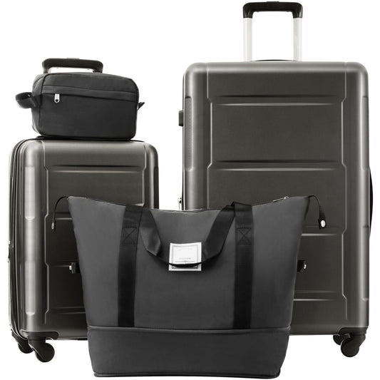 2-piece HouseOfZazla luggage set: 20- and 28-inch ABS suitcases, expandable with spinner wheels on Tampa Home & Garden Store