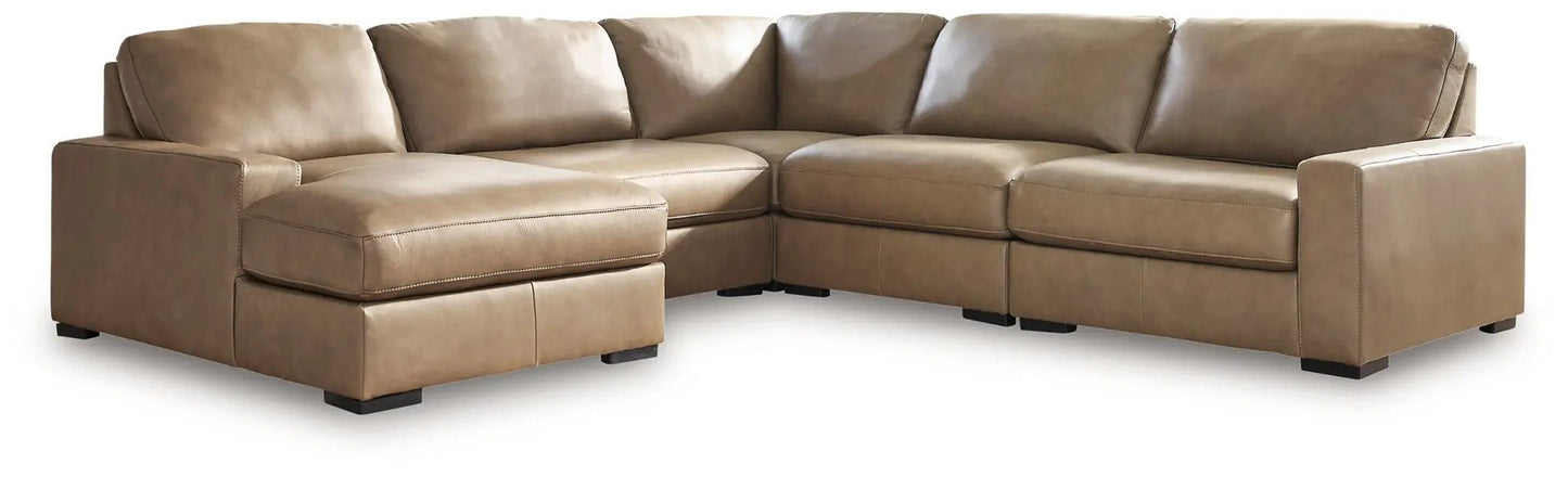 Veronella - Sectional, tan leather L-shaped with left chaise by Unique Piece Furniture on Tampa Home & Garden Store