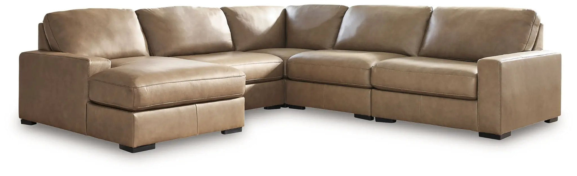 Veronella - Sectional, tan leather L-shaped with left chaise by Unique Piece Furniture on Tampa Home & Garden Store