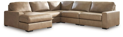 Veronella - Sectional, tan leather L-shaped with left chaise by Unique Piece Furniture on Tampa Home & Garden Store