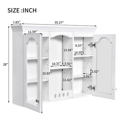 Wall Mounted Medicine Cabinet With Glass Doors