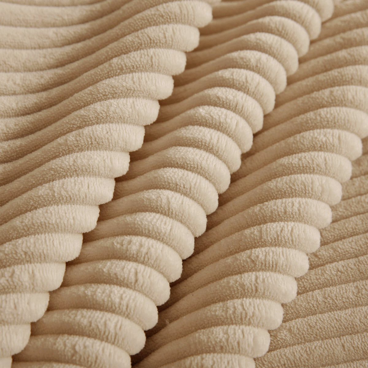Armless sofa camel corduroy fabric close-up with plush ridges on Tampa Home & Garden Store
