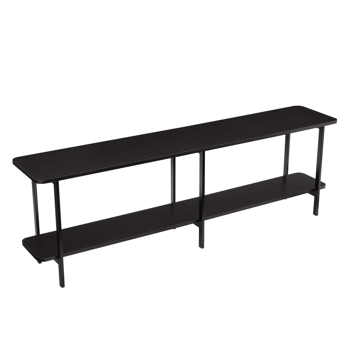 Celine 2 Shelf Console Table black steel frame with two-tier design and slim legs on Tampa Home & Garden Store