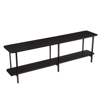 Celine 2 Shelf Console Table black steel frame with two-tier design and slim legs on Tampa Home & Garden Store