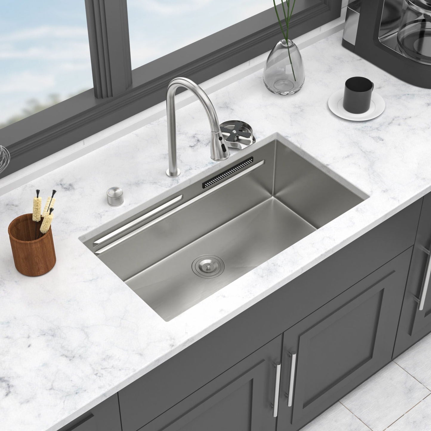 Undermount Workstation Sink and Faucet Set